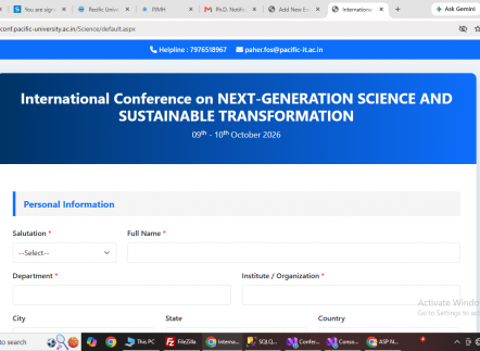 International Conference on NEXT-GENERATION SCIENCE AND SUSTAINABLE TRANSFORMATION